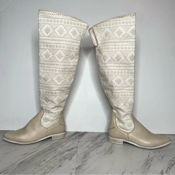 Free People Bren Crochet Slouch Tall Boot 37