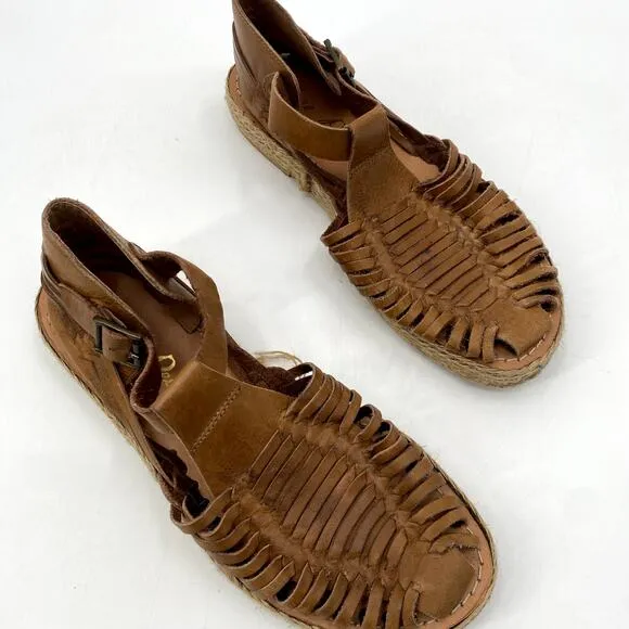 Free People Brown leather Espadrille Sandals
