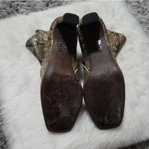 Free People Cybill Heel Boot Snake Print Size 37