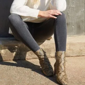 Free People Cybill Heel Boot Snake Print Size 37