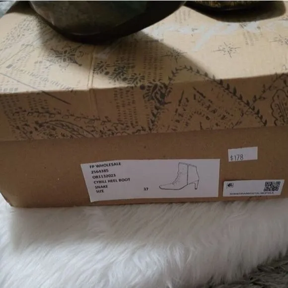 Free People Cybill Heel Boot Snake Print Size 37