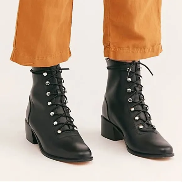 Free People Eberly Leather Lace Up Bootie