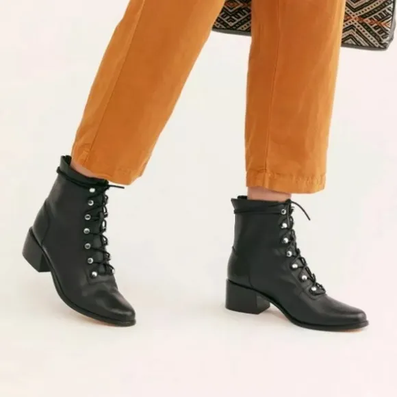 Free People Eberly Leather Lace Up Bootie