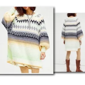{Free People}  Frozen Forest Tunic Sweater NWT