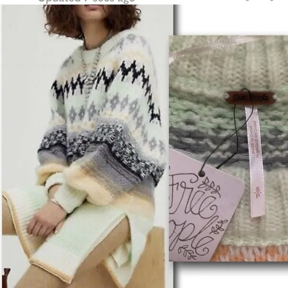 {Free People}  Frozen Forest Tunic Sweater NWT