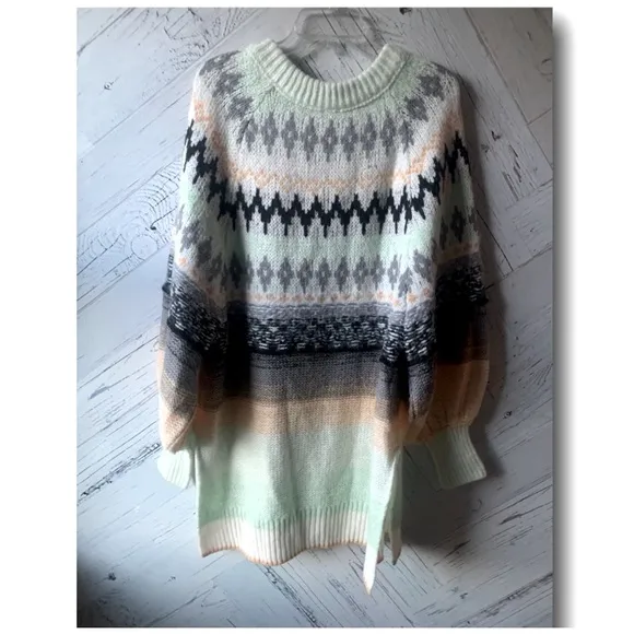 {Free People}  Frozen Forest Tunic Sweater NWT