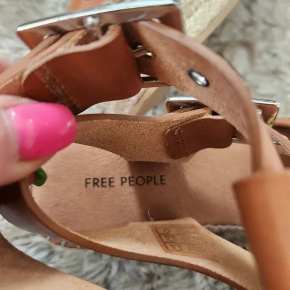 Free People Gable Gladiator Sandals Tan Leather Women's Size 8
