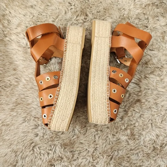 Free People Gable Gladiator Sandals Tan Leather Women's Size 8