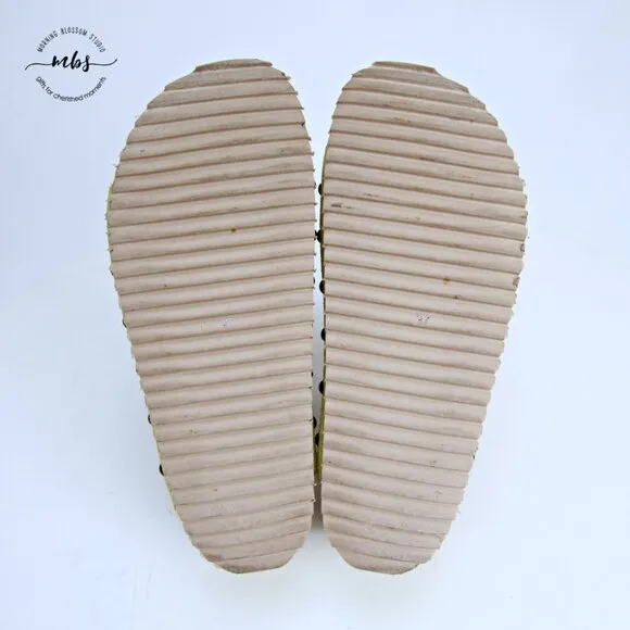 Free People Intentionally Blank Rule Breaker Flatform Sandals Green Women US 6.5