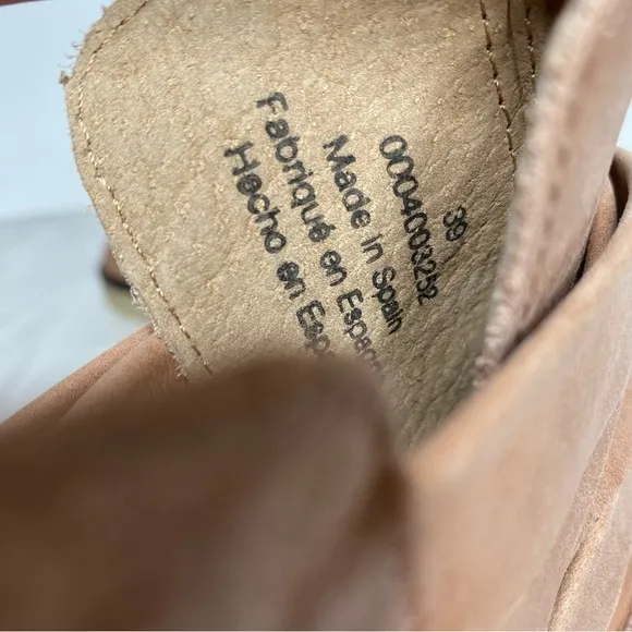 Free People Jesse Light Brown Leather Strappy Heeled Boot 39