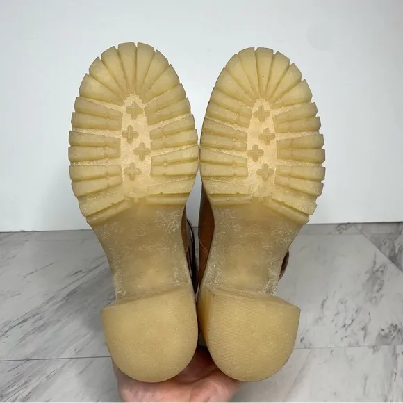 Free People Jesse Light Brown Leather Strappy Heeled Boot 39