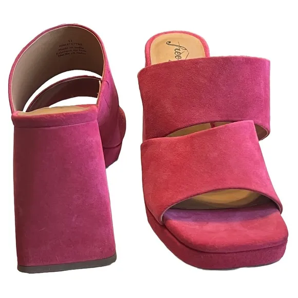 Free People - Love is Everywhere Suede Platform Fuchsia Fantastic Size 41 -NWOT