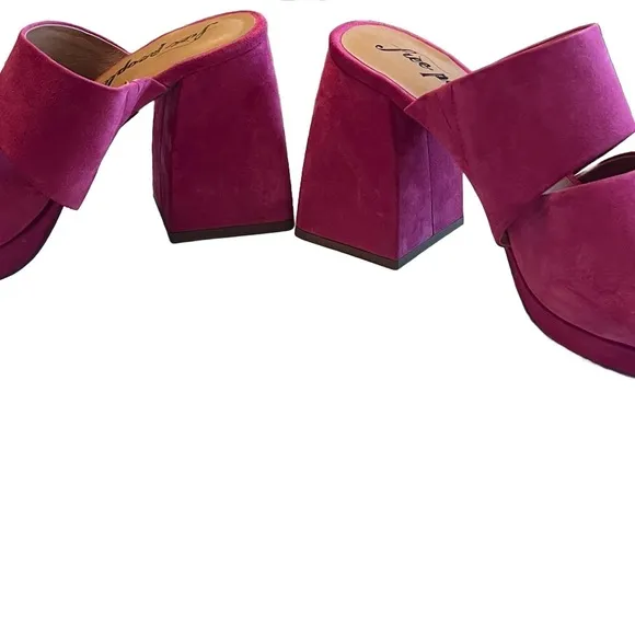 Free People - Love is Everywhere Suede Platform Fuchsia Fantastic Size 41 -NWOT