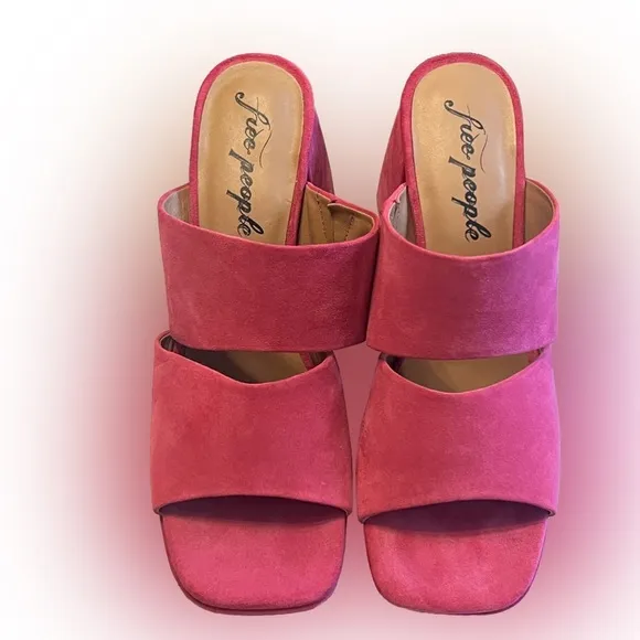Free People - Love is Everywhere Suede Platform Fuchsia Fantastic Size 41 -NWOT