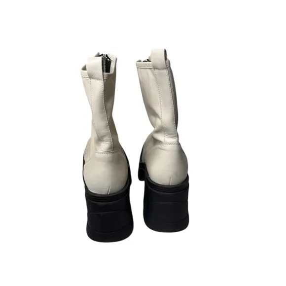 Free People Myles Zip Front Leather Moto Boots, NWOB, Size 8