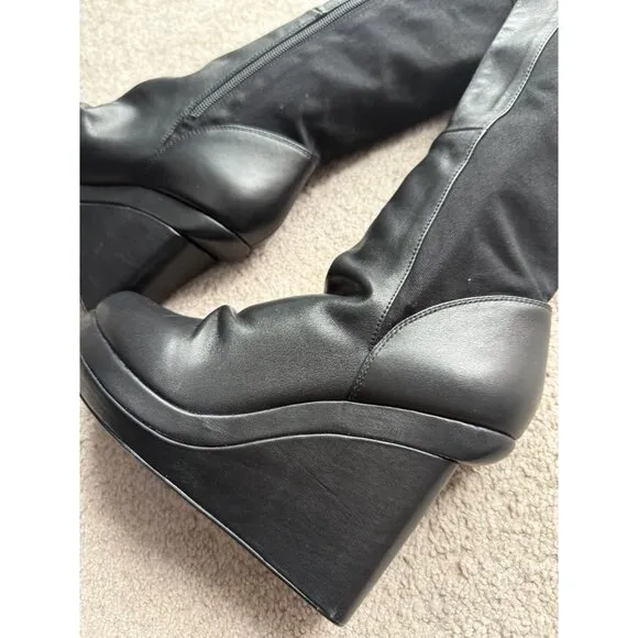 Free People Nicholas K Jedda Over The Knee Leather Boots Size 38/7.5 bikercore