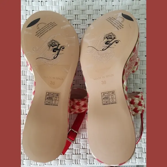 Free People NWOT Dolce Red Woven Platform Sandals Sz 8 or EU 38