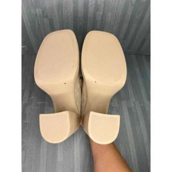 Free People Platform Loafers Tan Suede  37.5/7.5 Double Stacked