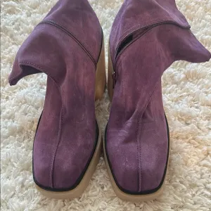 Free People Purple Heeled Boots with Square Toe
