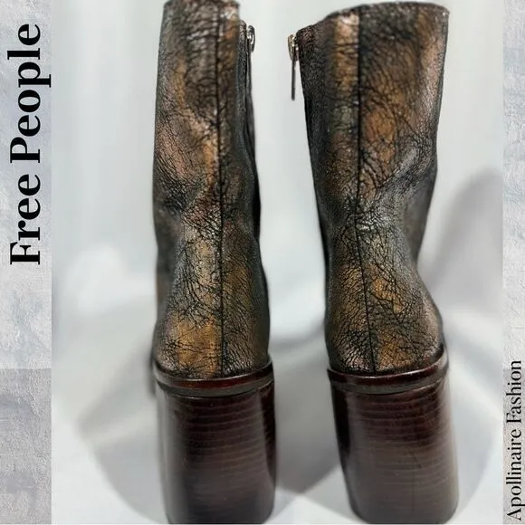 FREE PEOPLE RUBY PLATFORM BOOTS IN METALLIC MEDLEY NWT SIZE 6