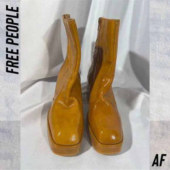 FREE PEOPLE RUBY SHINE PLATFORM BOOTS IN SEDONA NEW SIZE 38