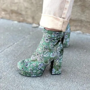 Free People Smyth Boots Platform Floral Bootie