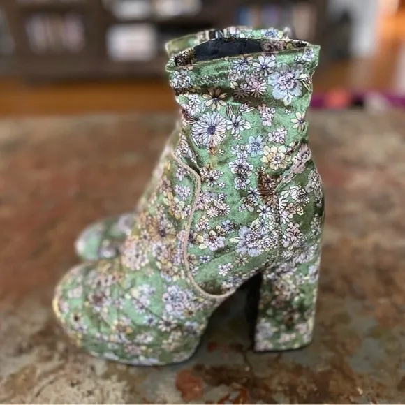 Free People Smyth Boots Platform Floral Bootie