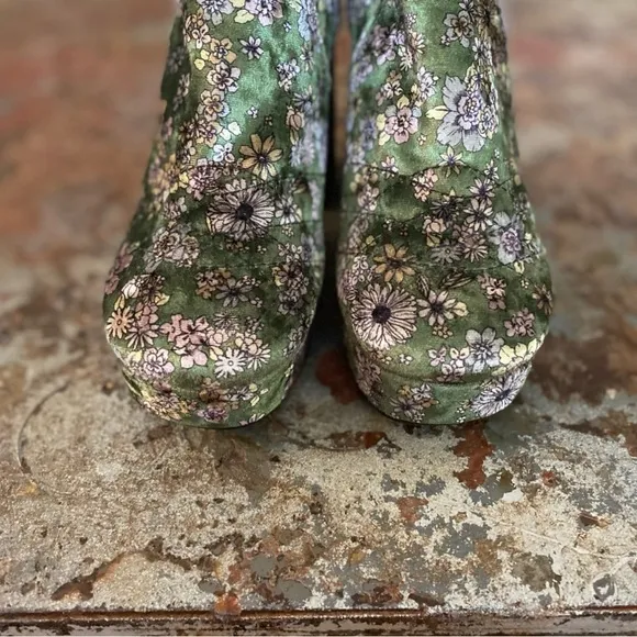 Free People Smyth Boots Platform Floral Bootie