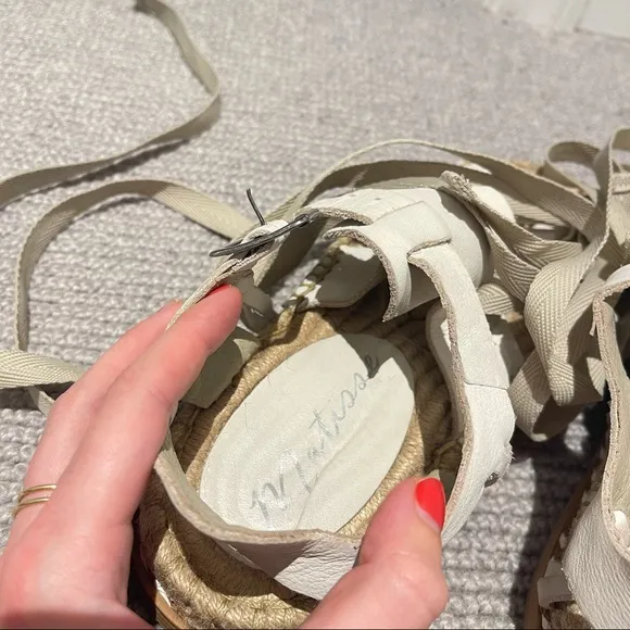 Free People x Matisse Tabi Tie Sandals in Cream