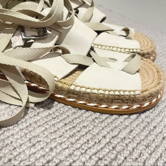 Free People x Matisse Tabi Tie Sandals in Cream