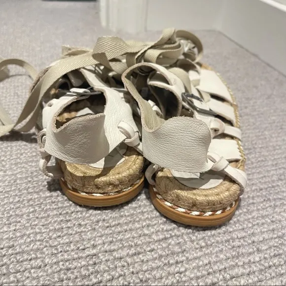 Free People x Matisse Tabi Tie Sandals in Cream