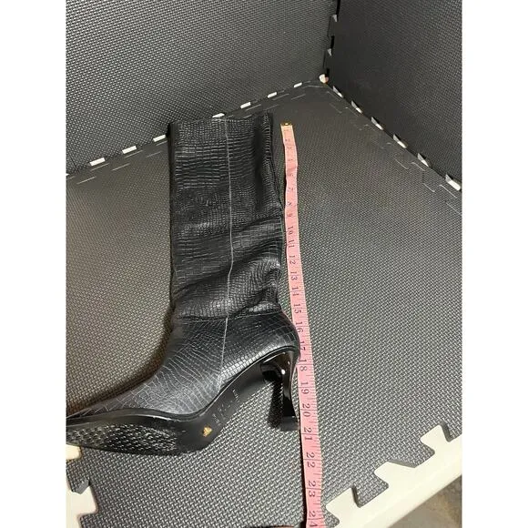 Free People x Vicenza Friday Fever Heel Boots Black Croc Size 37 US 6‎