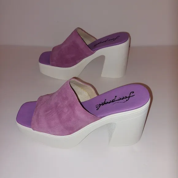 Free People Zoe Orchid Purple Platform Sandals Womens Size 39/8.5