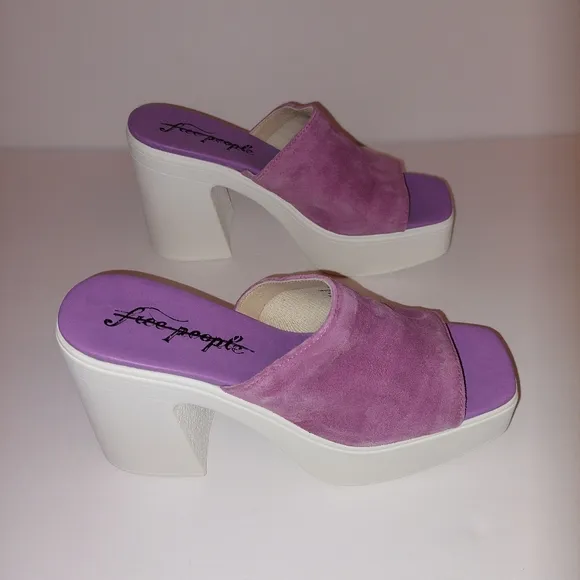 Free People Zoe Orchid Purple Platform Sandals Womens Size 39/8.5