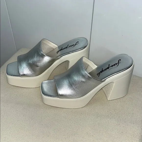 Free People Zoe Platform Leather Slide Sandals (Sa)