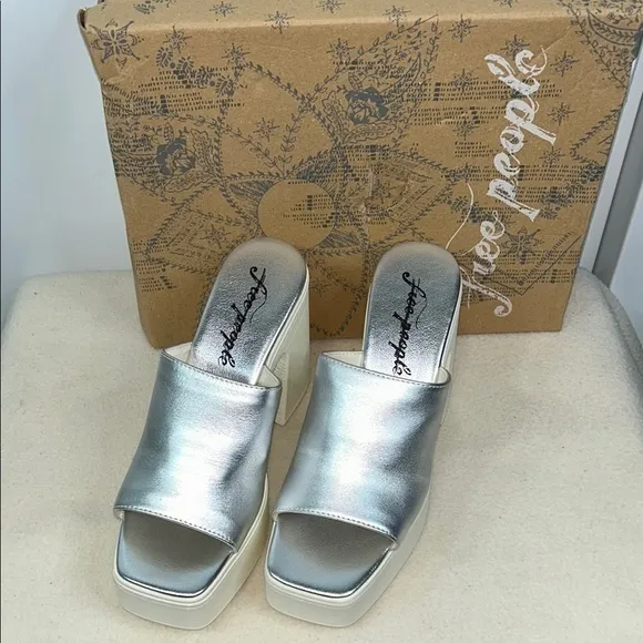 Free People Zoe Platform Leather Slide Sandals (Sa)