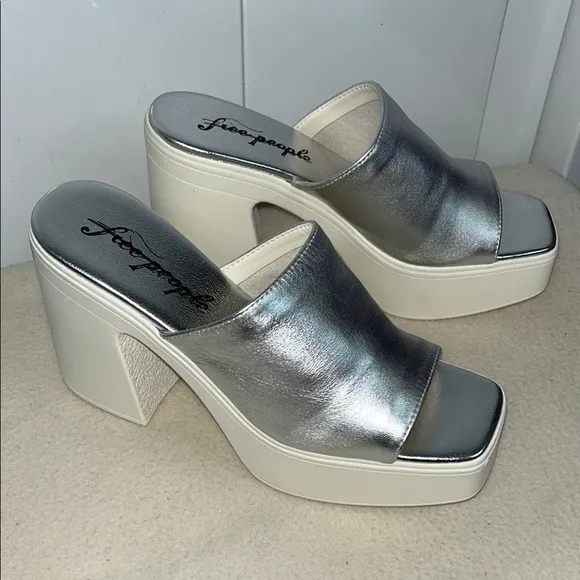 Free People Zoe Platform Leather Slide Sandals (Sa)