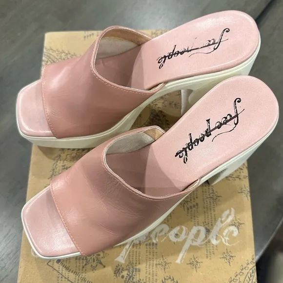 FREE PEOPLE 'Zoe' Platform Slide Sandal in Pink Size 9/40