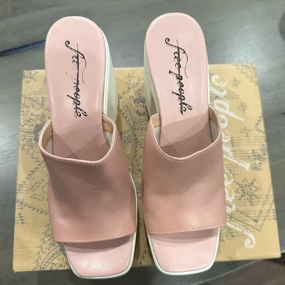 FREE PEOPLE 'Zoe' Platform Slide Sandal in Pink Size 9/40