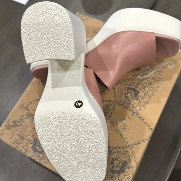 FREE PEOPLE 'Zoe' Platform Slide Sandal in Pink Size 9/40