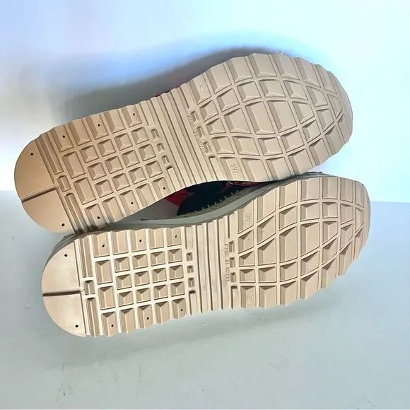 Free People Chapmin Printed Bow Espadrille Platform Slide Sandals 8.5 (39) NIB