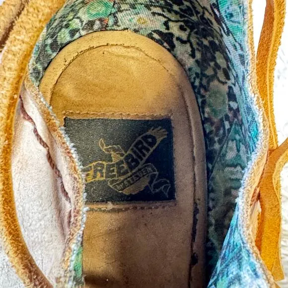 Freebird by Steven Peace Lace Up Sandal Shoe Natural Leather Women's Size 9.5