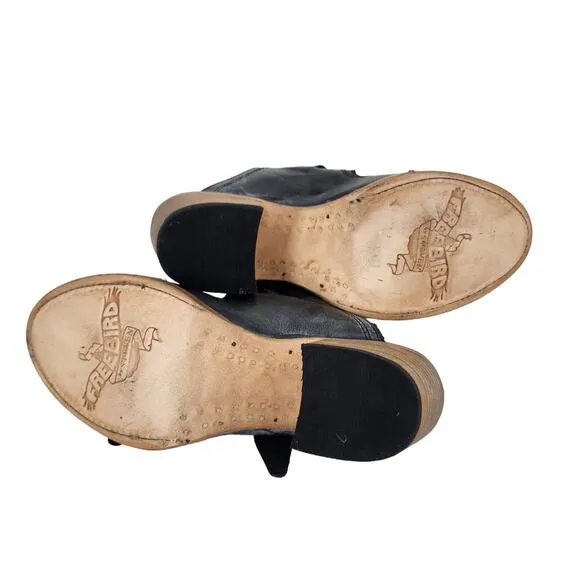 Freebird Slide on Chunky Heel Straps Boho Leather Cushioned Caprice Shoes Size 8