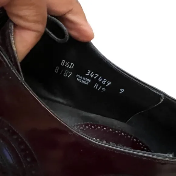 Freeman Ultra-Flex Hendrix Wingtip Leather Oxford Men’s Burgundy Size 9