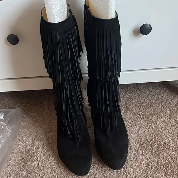 Fringe Platform Boots