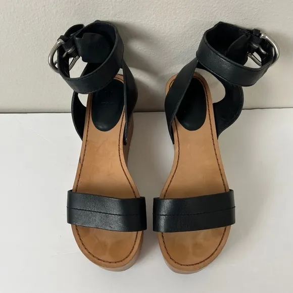 FRYE Alva Platform Black Sandals