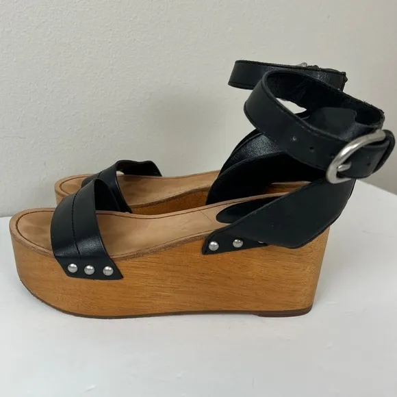 FRYE Alva Platform Black Sandals