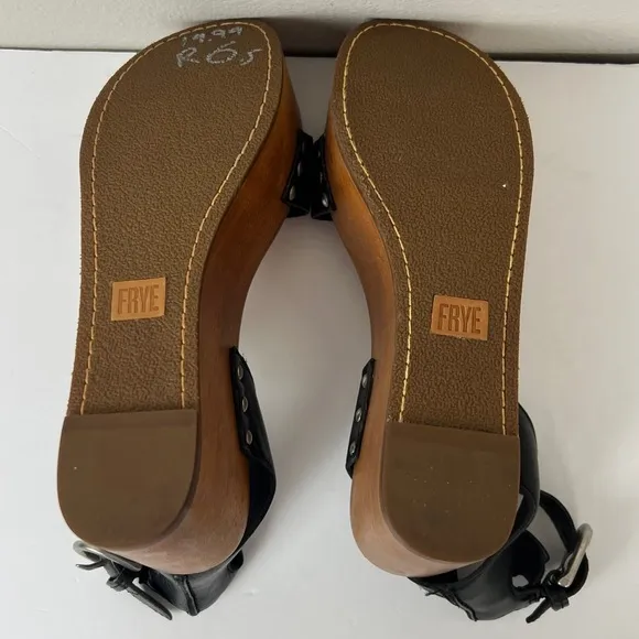 FRYE Alva Platform Black Sandals