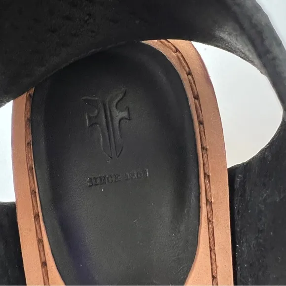 FRYE Alva Platform Black Sandals