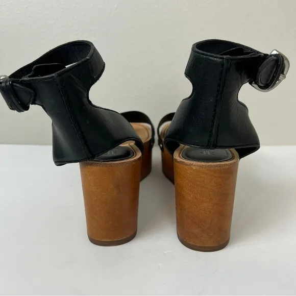 FRYE Alva Platform Black Sandals